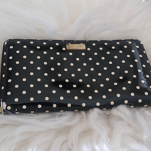 Kate Spade Wallet poke a dot black White - Picture 1 of 8